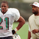 Miami Dolphins’ running back Lawrence Phillips (left) in 1996
RHONA WISE/AFP/Getty Images